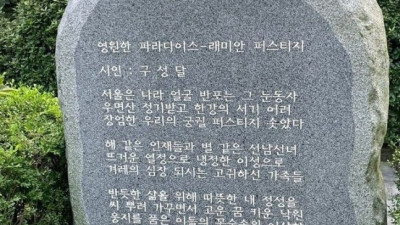 [파이낸셜뉴스]궁궐 퍼스티지? 안 창피한가..40억 반포래미안의 '찬양 비석'